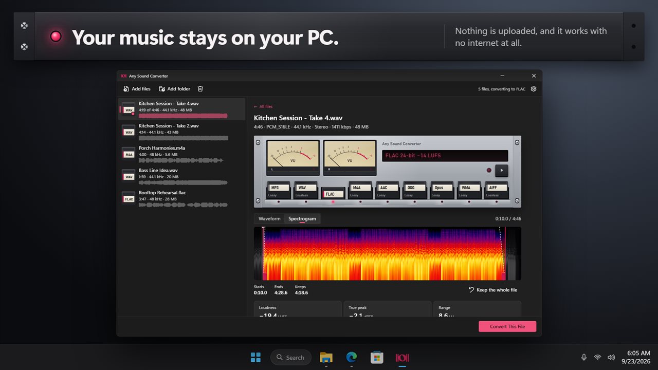 Your music stays on your PC.