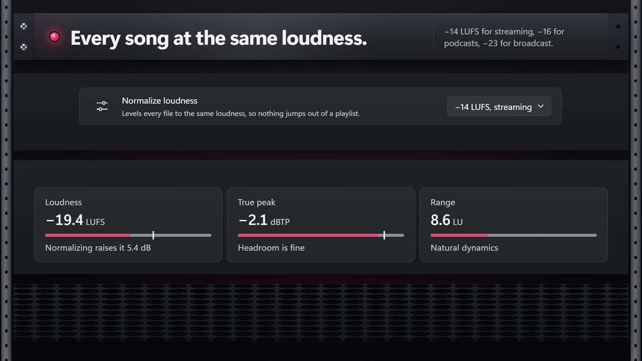 Every song at the same loudness.