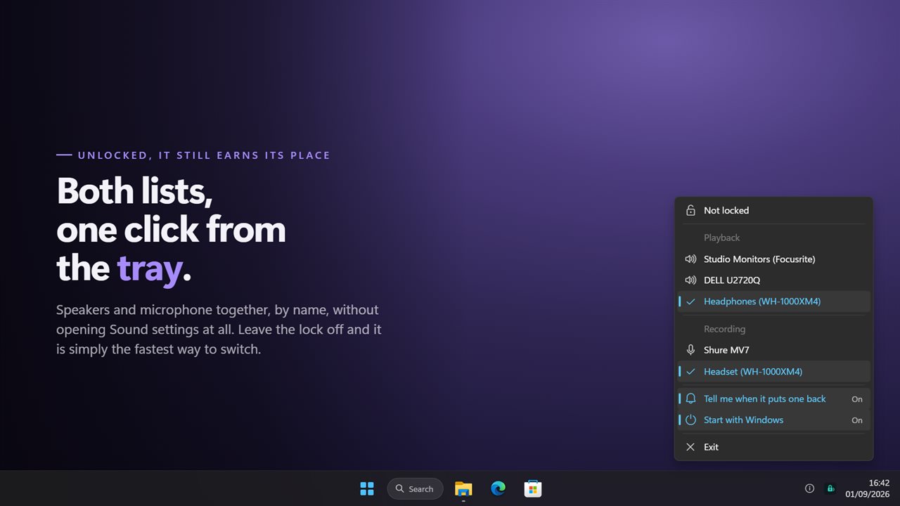 Unlocked, it is simply the fastest way to switch either one.