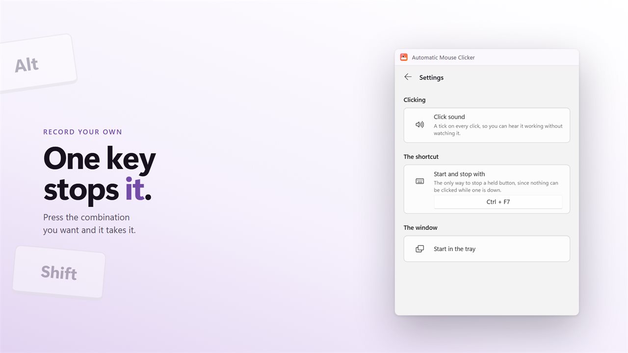 Record your own shortcut. It works from any window.