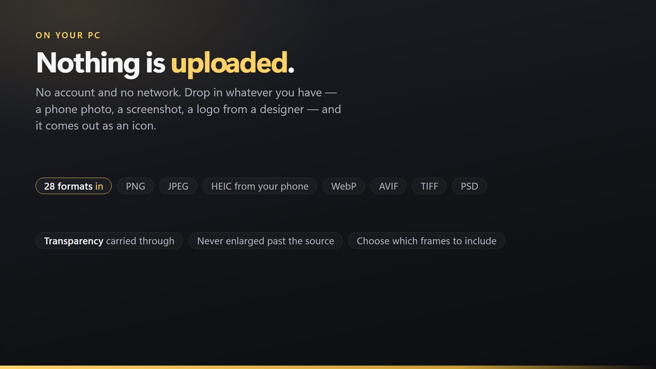 Nothing is uploaded; it all happens on your PC.