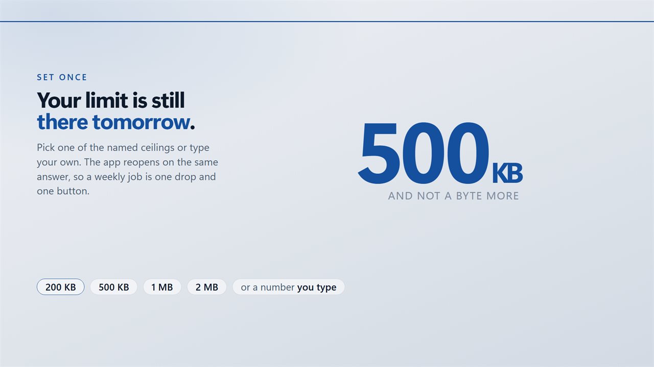Set the limit once and it is still there tomorrow.