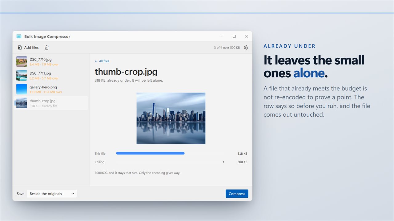 Files already under the limit are left alone.