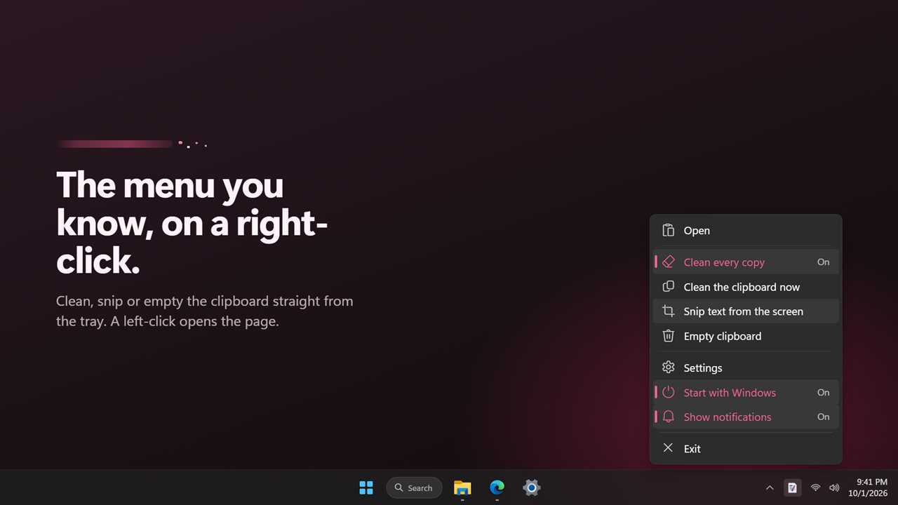 The menu you know, on a right-click.