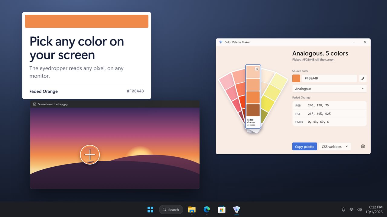 Pick any color off your screen.
