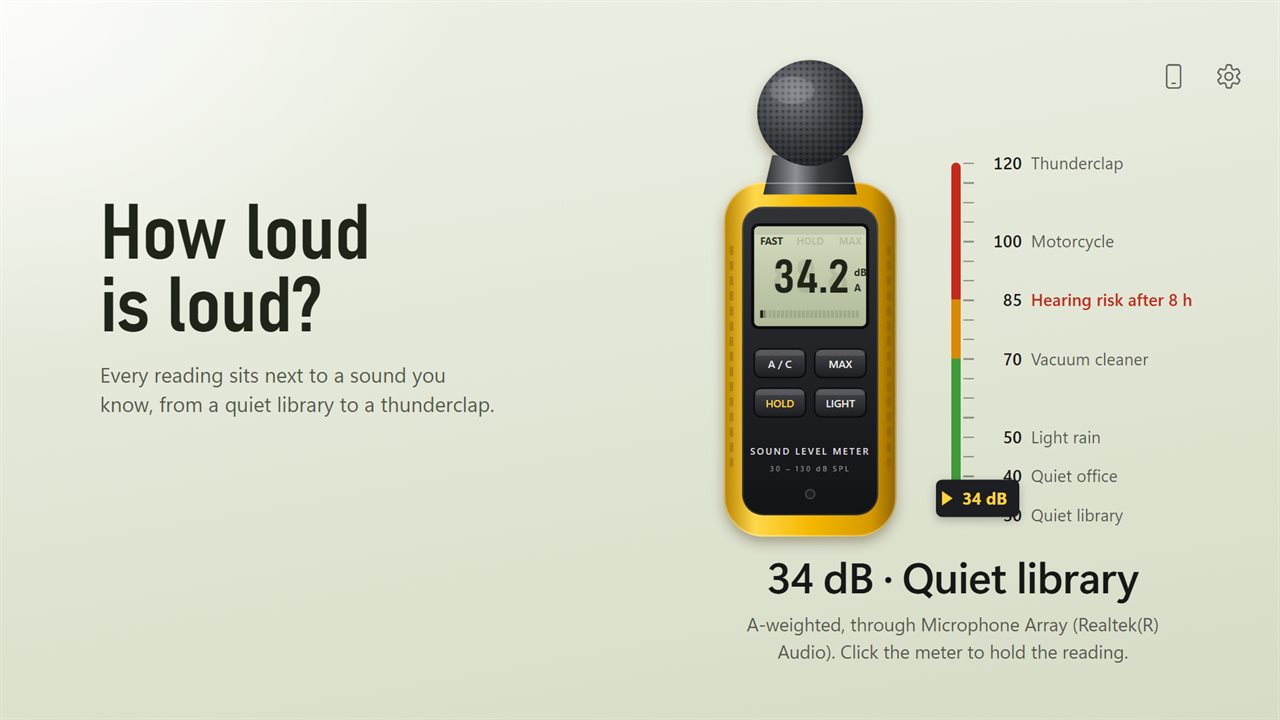How loud is loud? From a quiet library to a thunderclap.