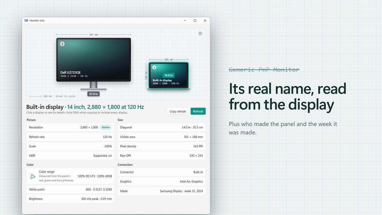 Its real name, not "Generic PnP Monitor".