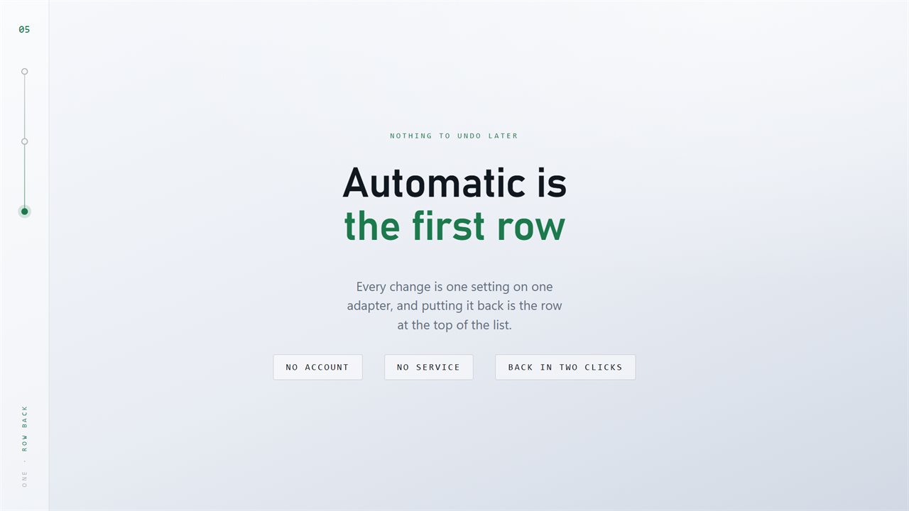 Automatic is the first row, so putting it back is two clicks.