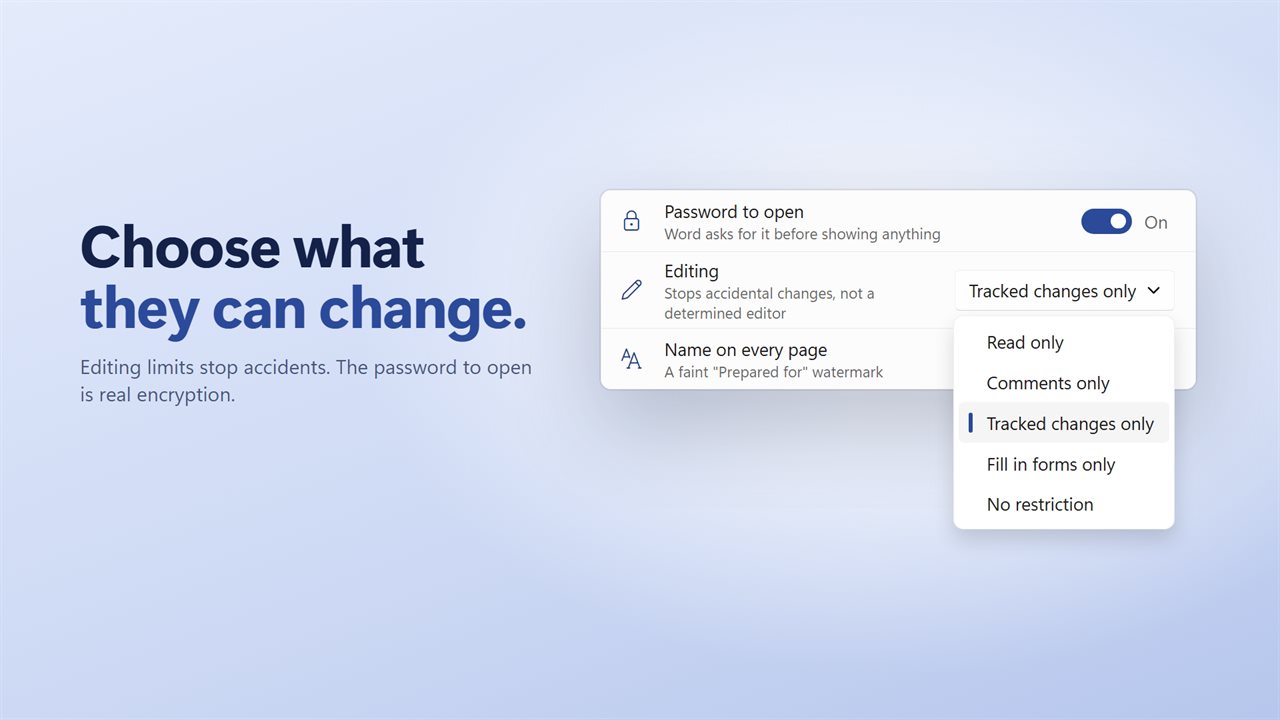 Choose what they can change.