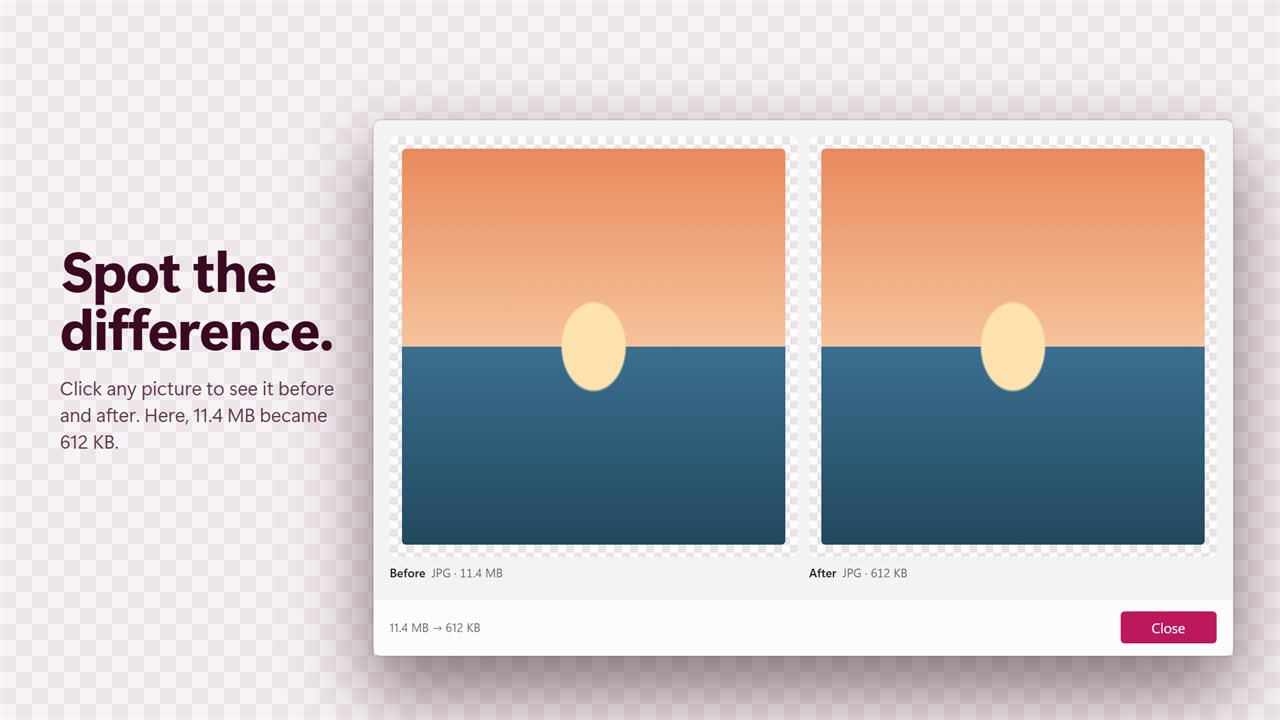 Compare any picture before and after.
