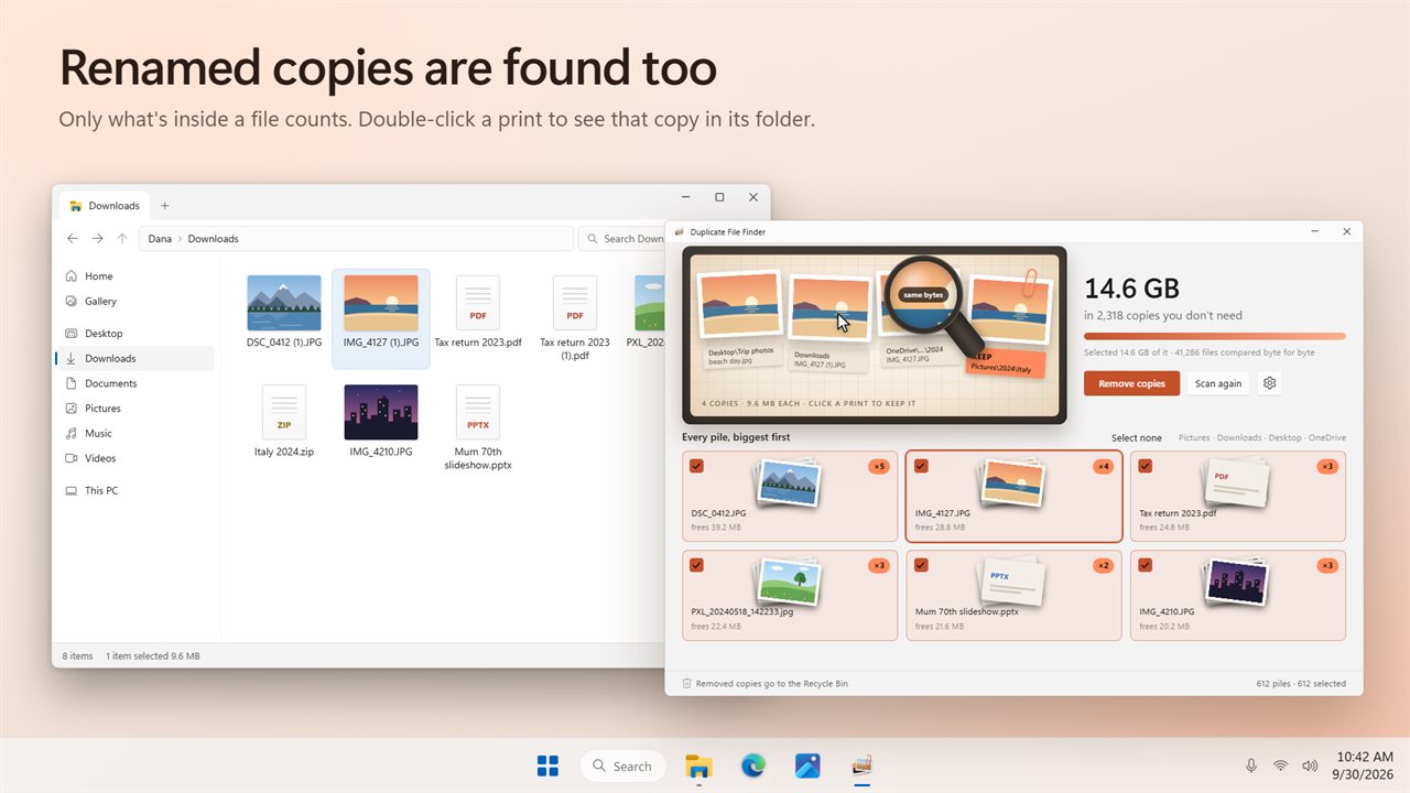 Renamed copies are found too.