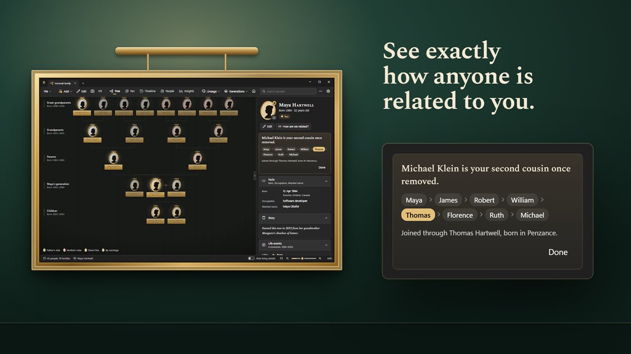See exactly how anyone is related to you.