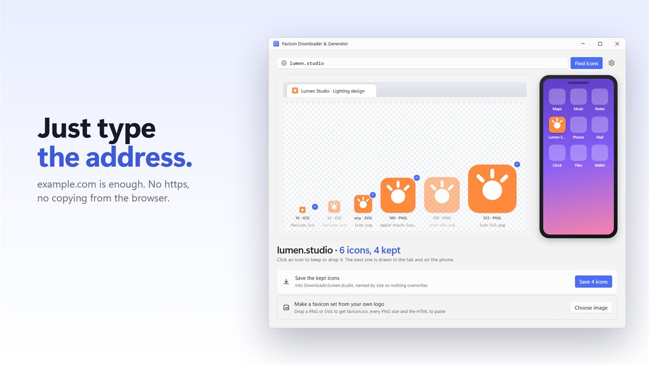 Type example.com. No https needed.