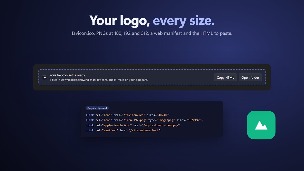 Make a full favicon set from your own logo.