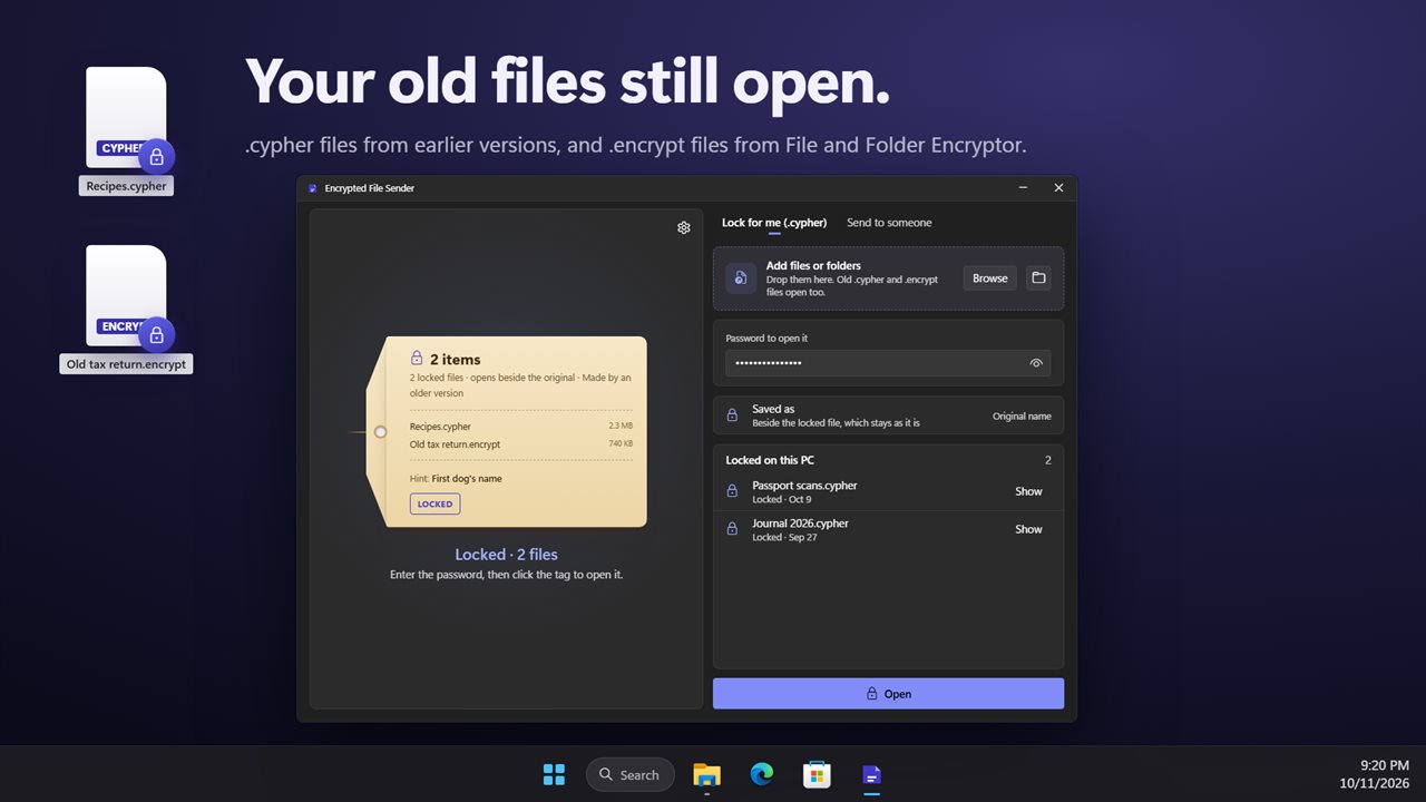 Your old .cypher and .encrypt files still open.