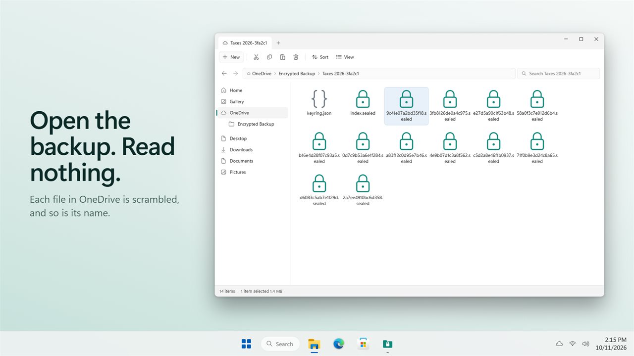 OneDrive holds scrambled copies, even of the names.