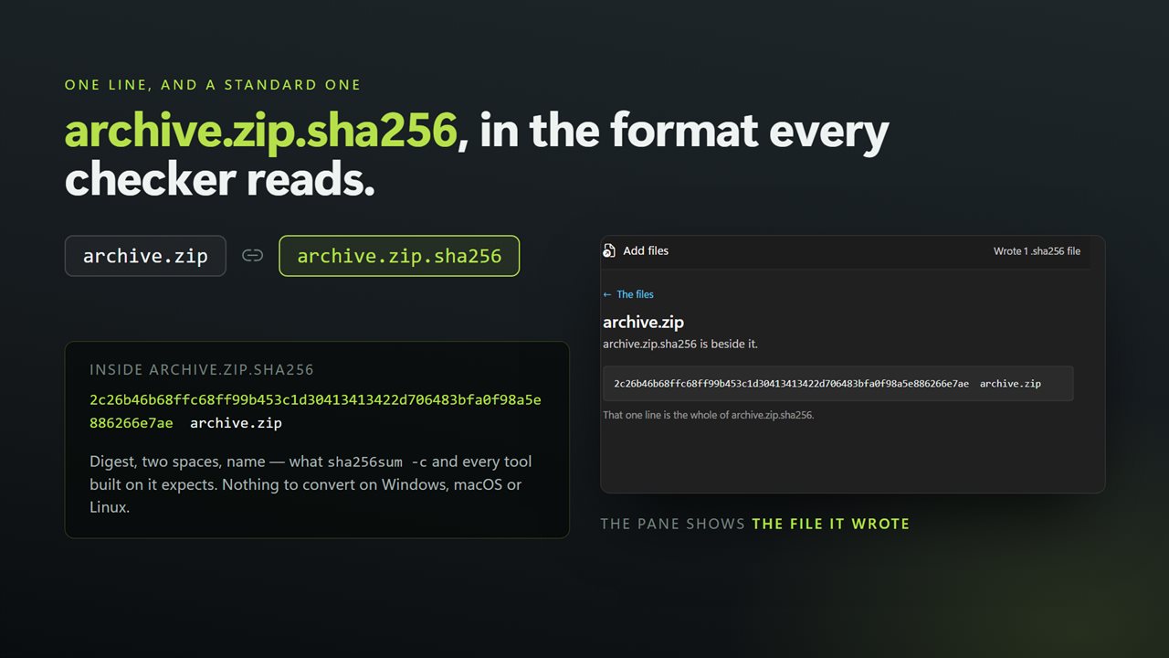 archive.zip.sha256, in the format every checker already reads.