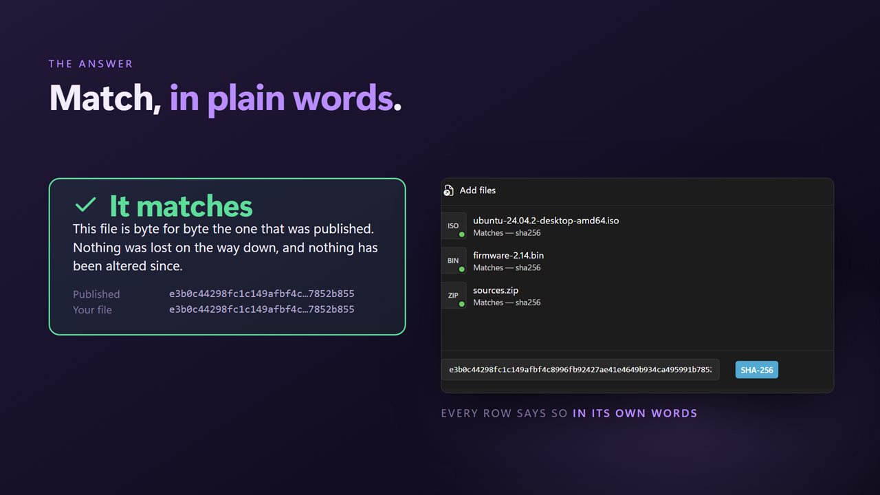 Match, in plain words — the file is what was published.
