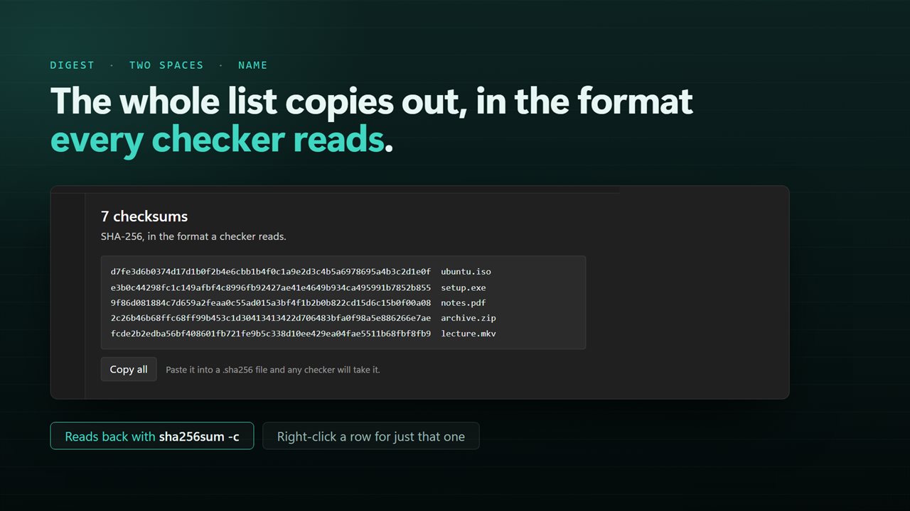 The whole list copies out in the format every checker reads.