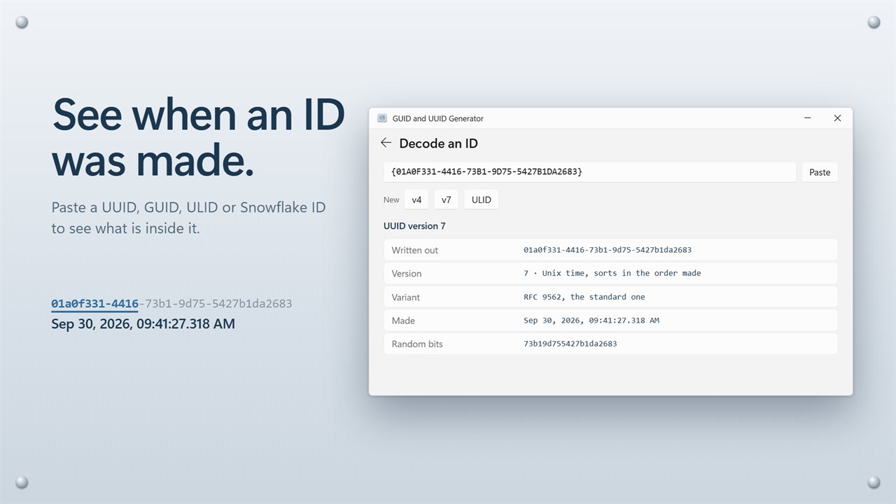 Paste an ID to see what is inside it, and when it was made.