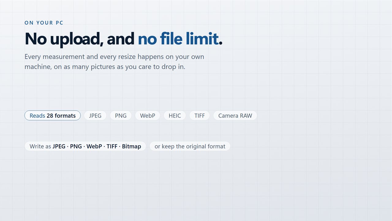 No upload, and no file limit.