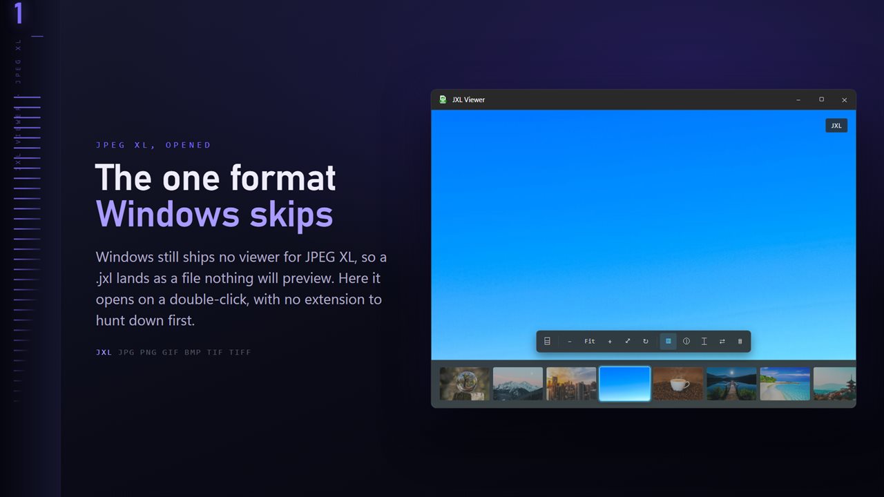 JXL files open on a double-click — nothing to install first.