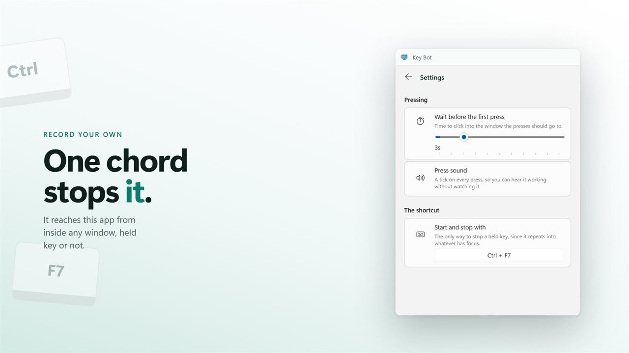 Record your own shortcut. It works from any window.