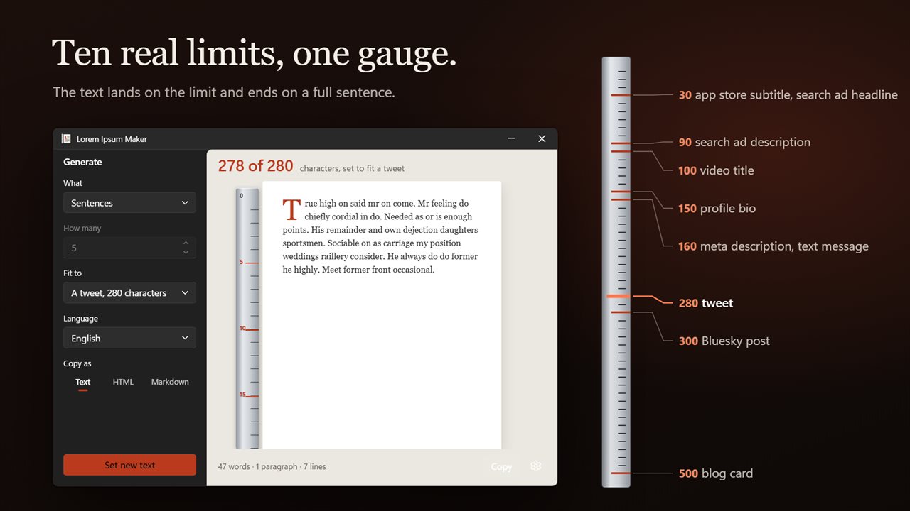 Fit the text to a tweet, a meta description or a blog card.