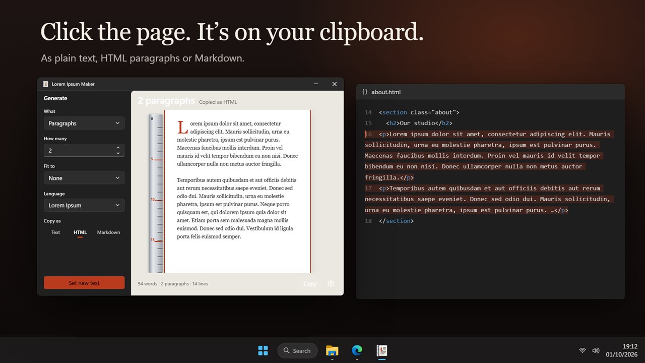 Click the page to copy it as text, HTML or Markdown.