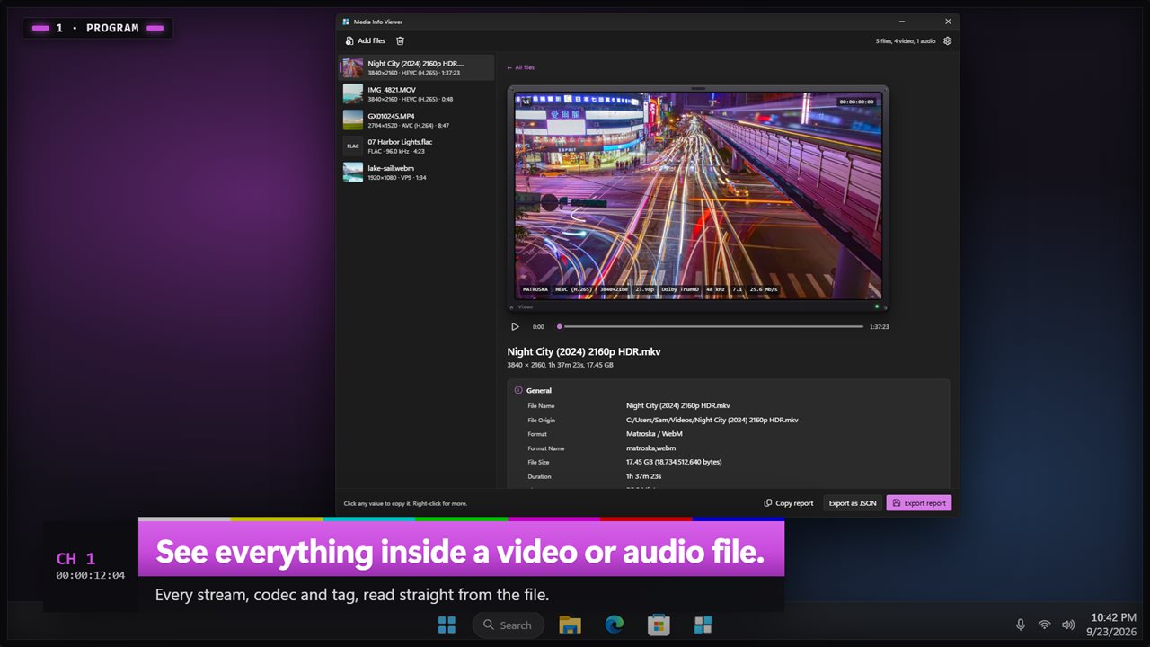 See everything inside a video or audio file.