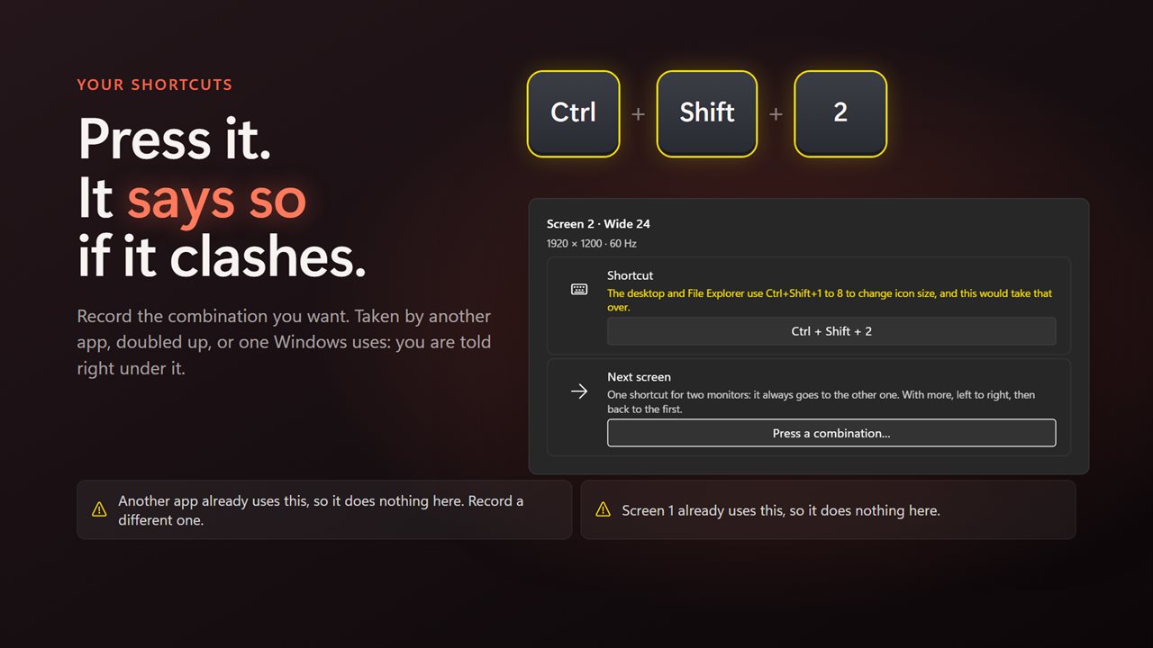 Record any shortcut, and see when one clashes.