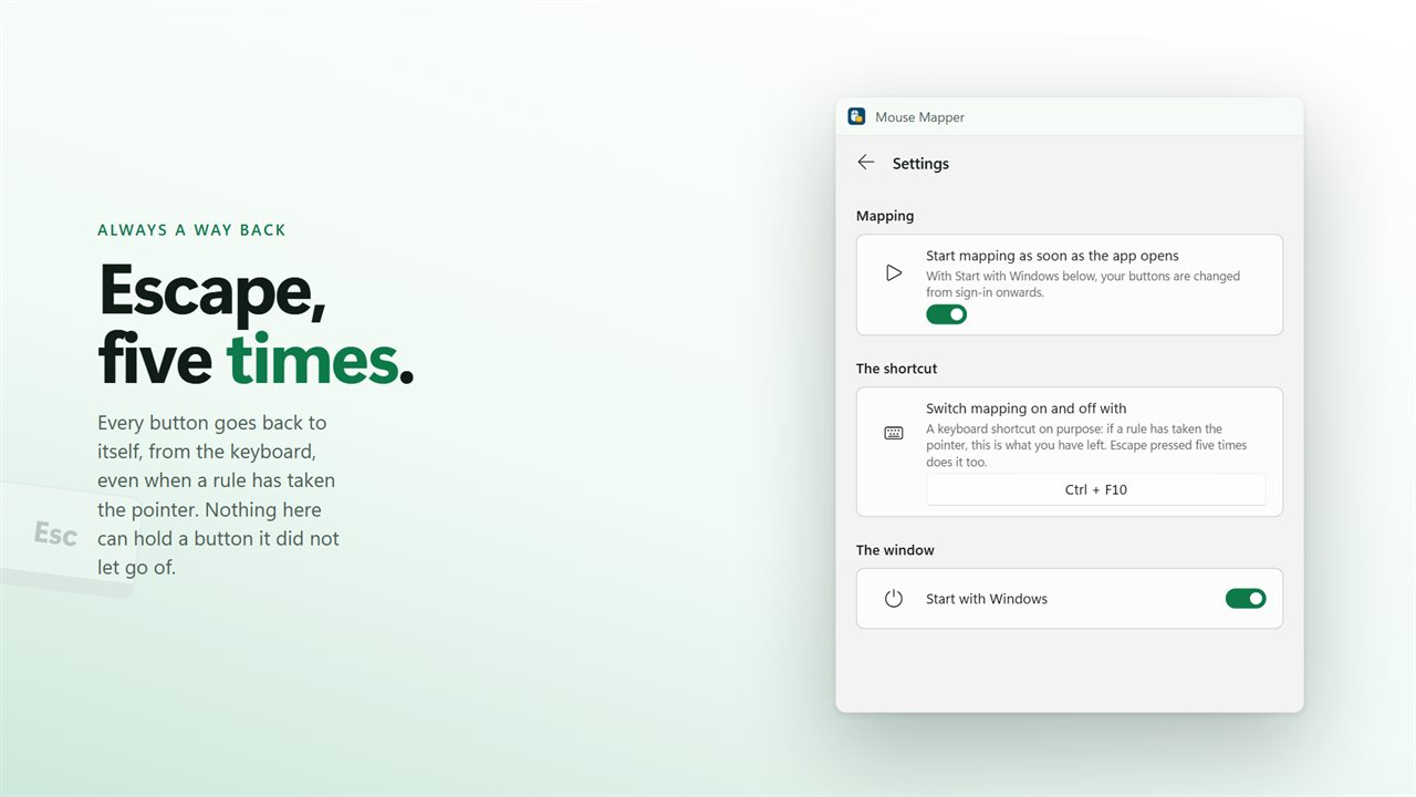 Escape five times puts every button back, from the keyboard.