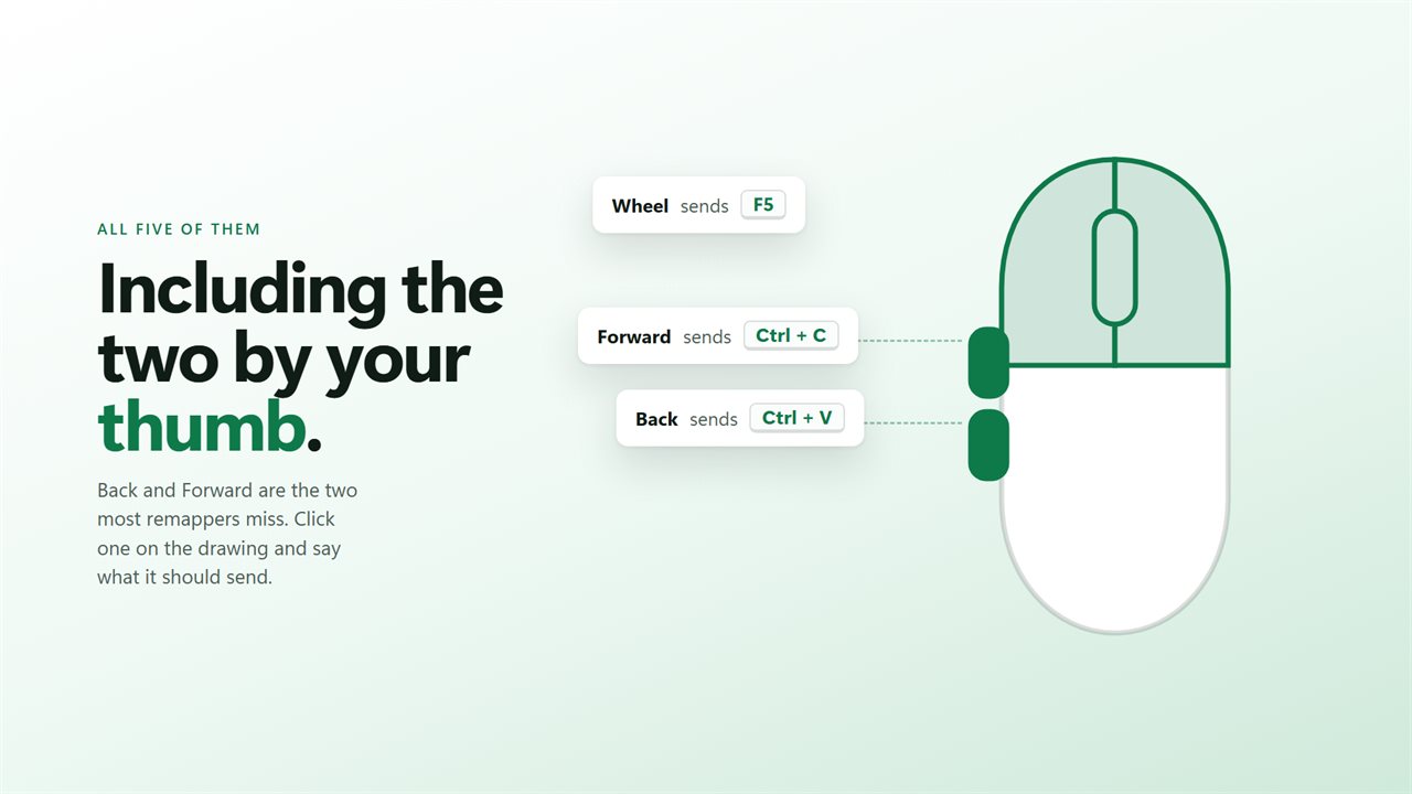 All five buttons, including the two by your thumb.