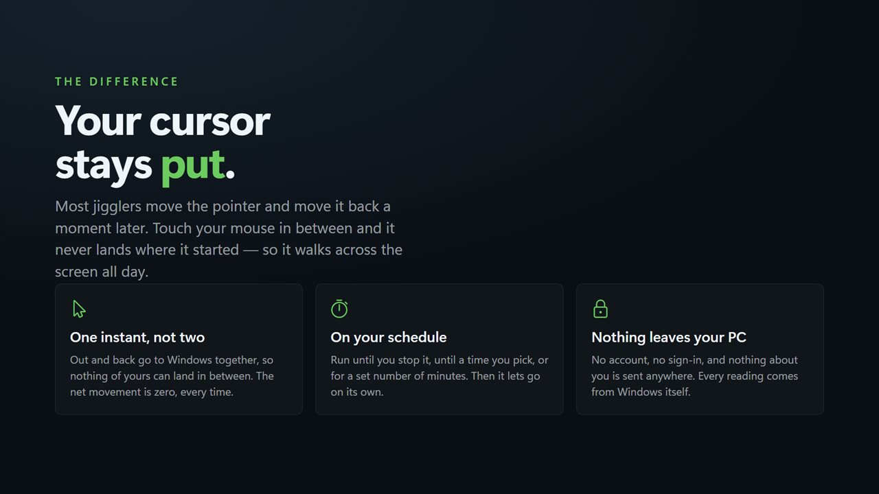 Your cursor stays where you left it, however long it runs.