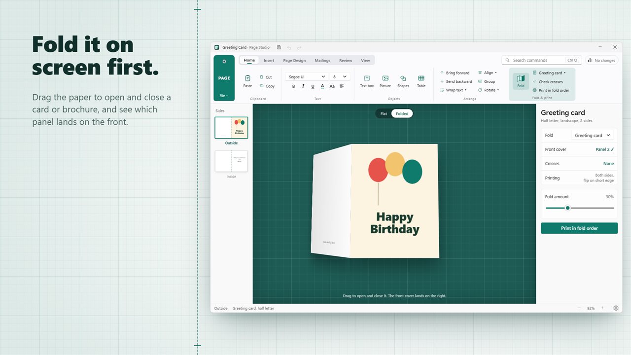 See the card folded in 3D before you print it.