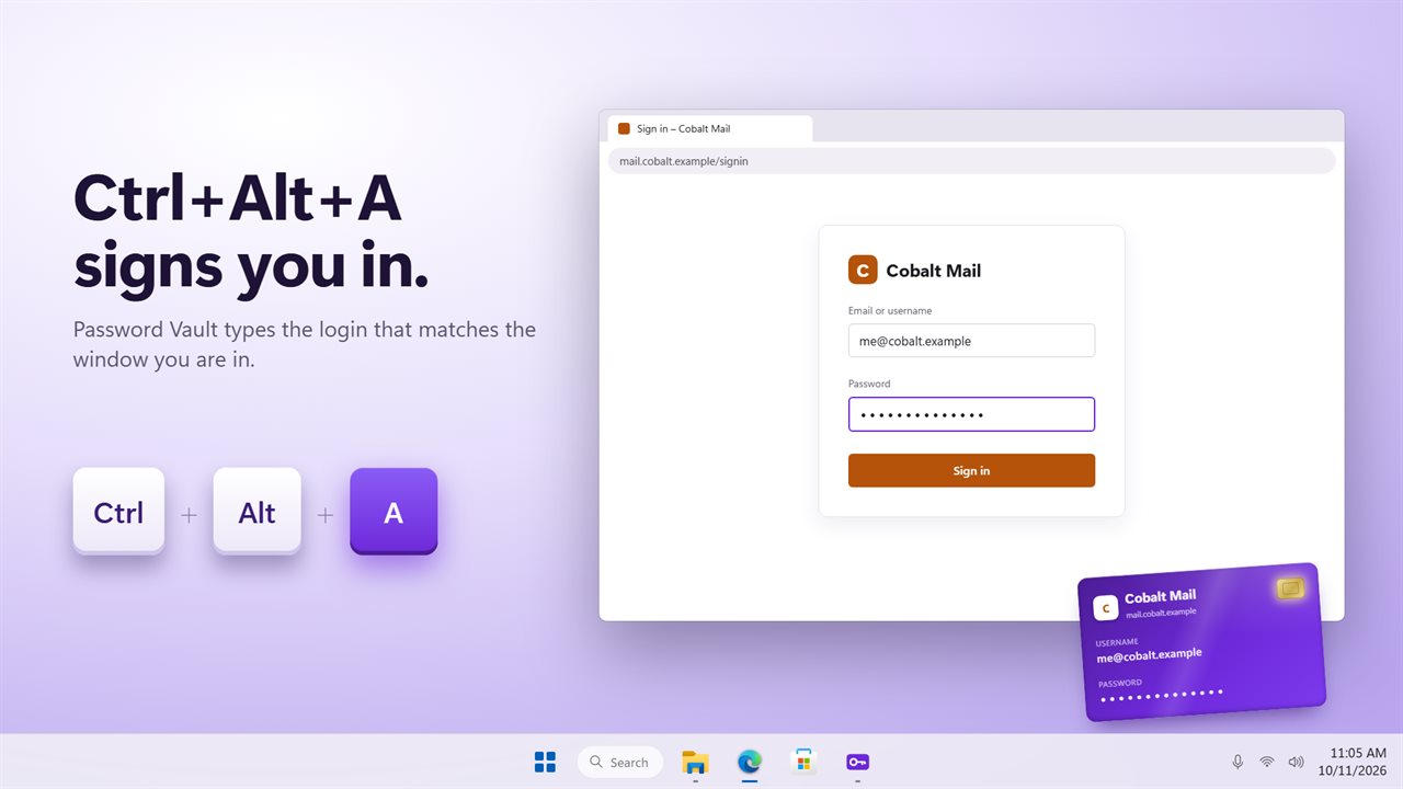 Press Ctrl+Alt+A and your login is typed in.