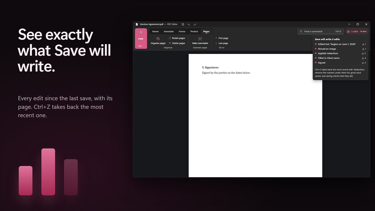 See exactly what Save will write.