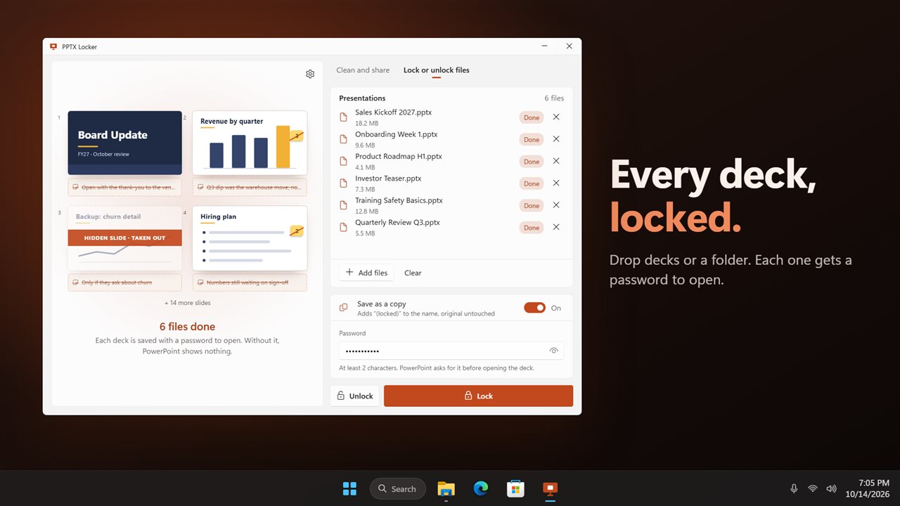 Lock or unlock a whole folder of decks at once.