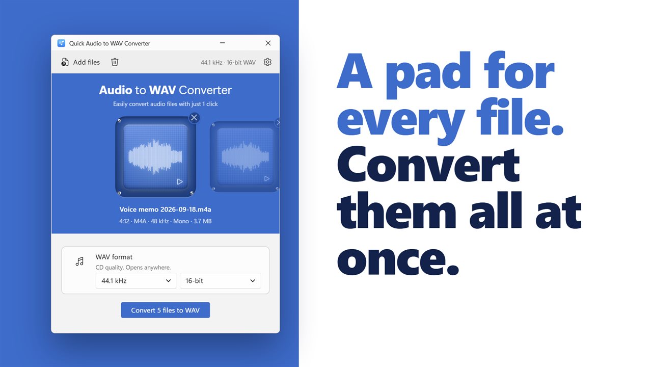 A pad for every file. Convert them all at once.