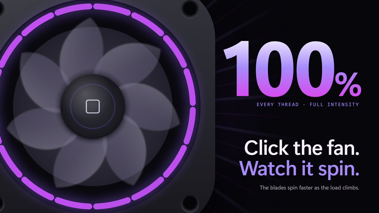 Click the fan to put your processor under load.