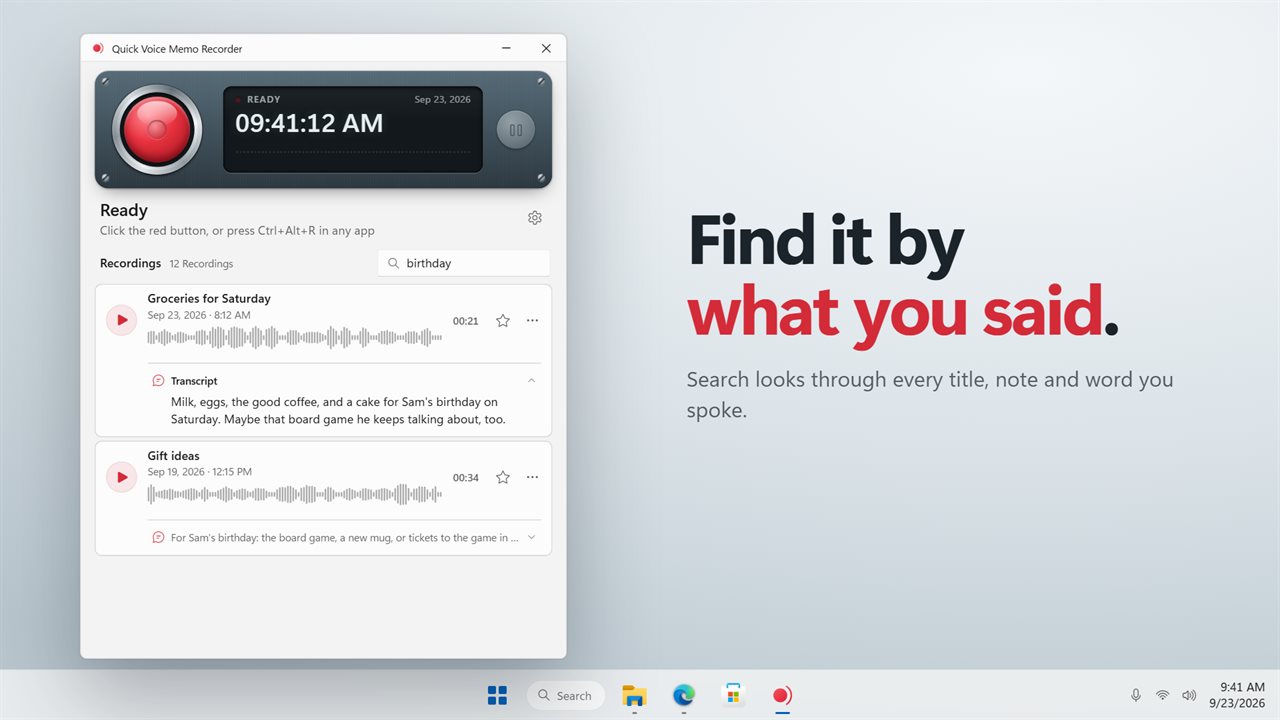 Find any memo by something you said in it.