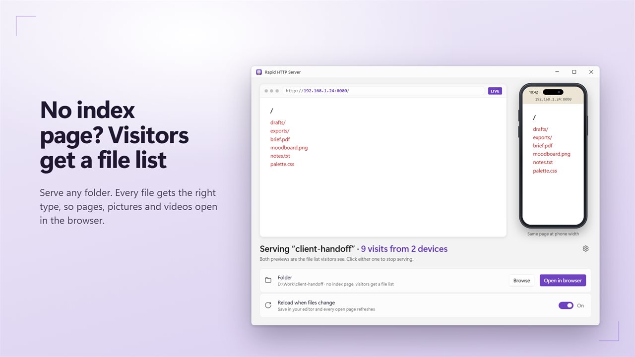 No index page? Visitors get a file list.
