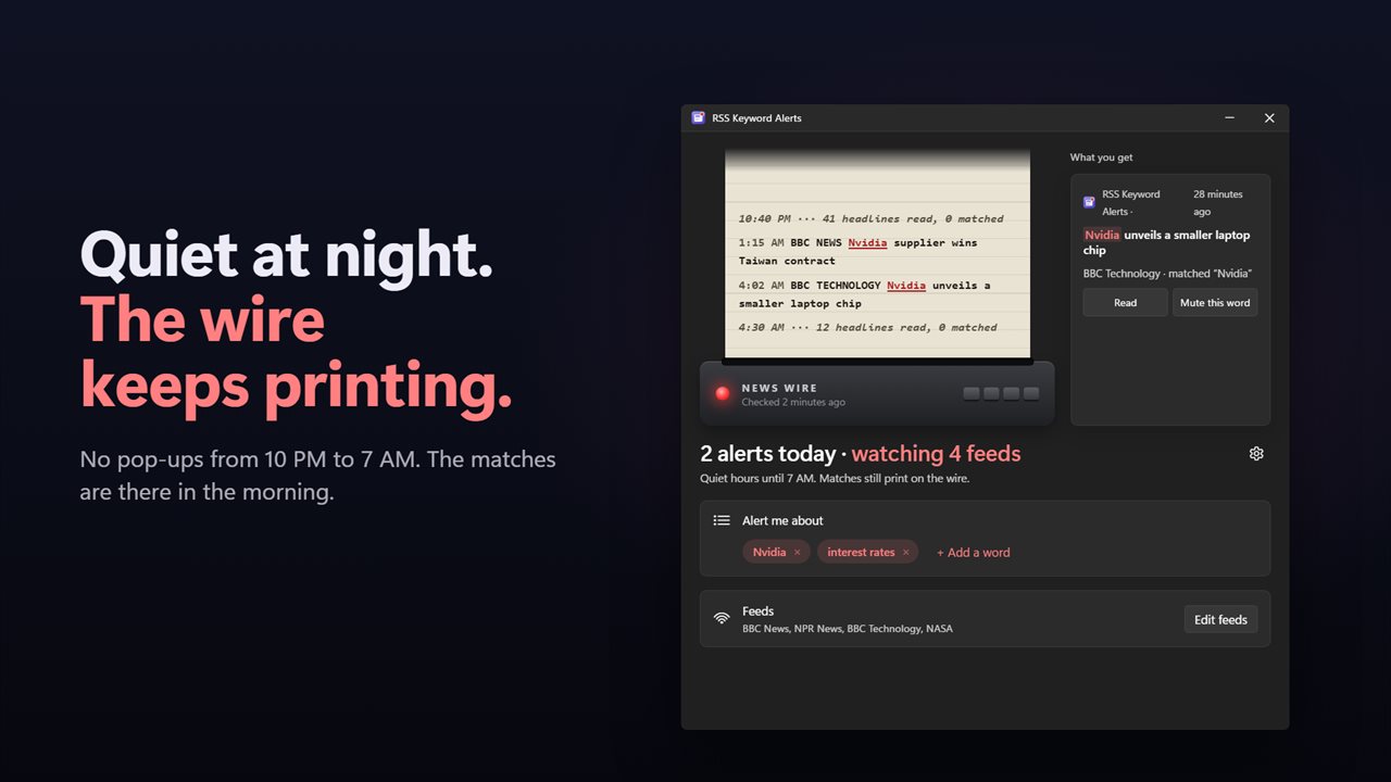 Quiet hours keep the night quiet. Matches wait on the wire.