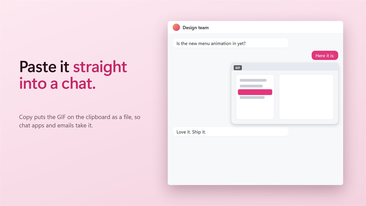 Paste it straight into a chat.