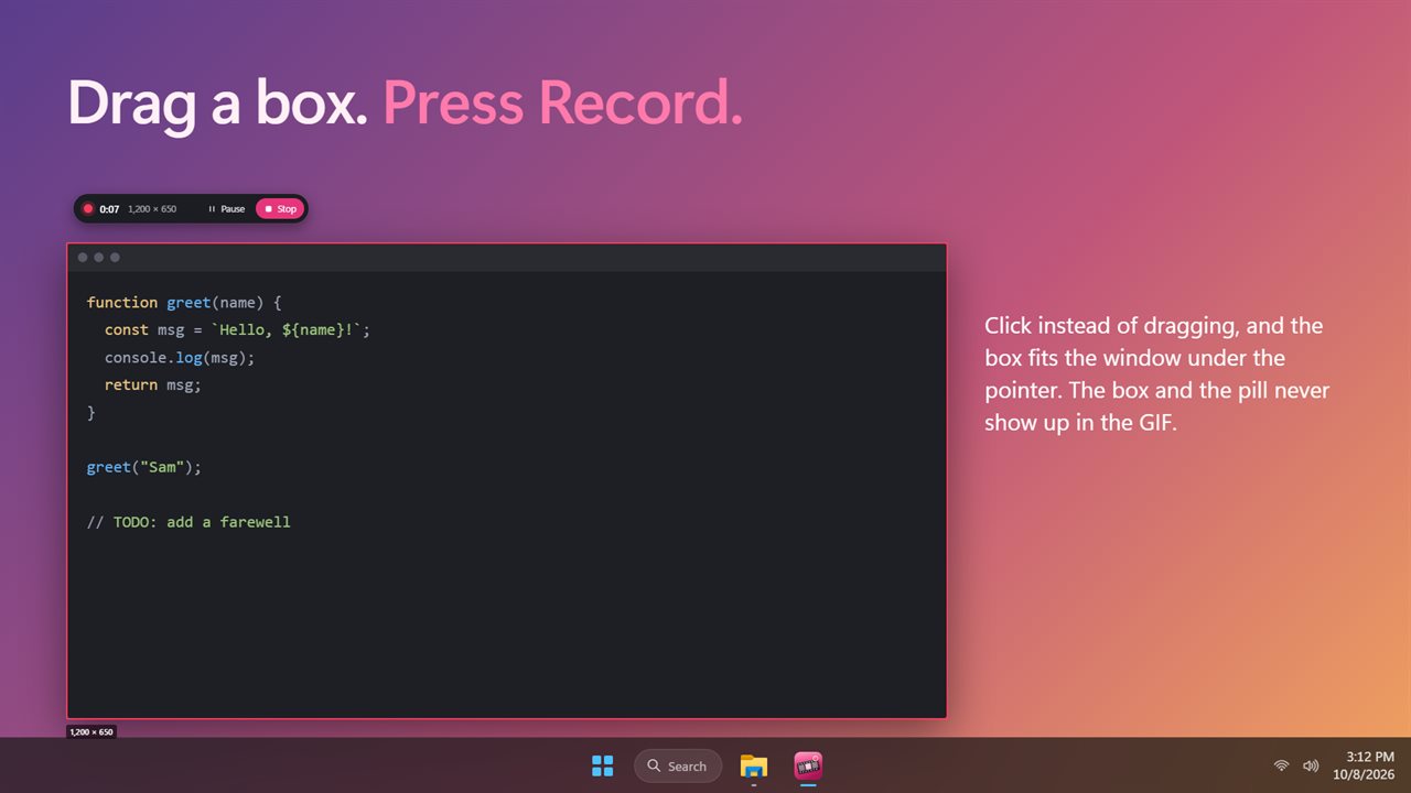 Drag a box over anything, then press Record.