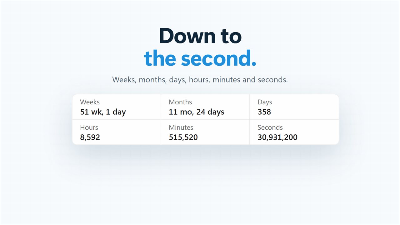 Down to the second.