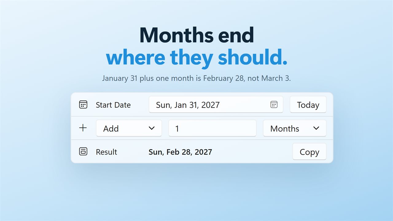 Months end where they should.