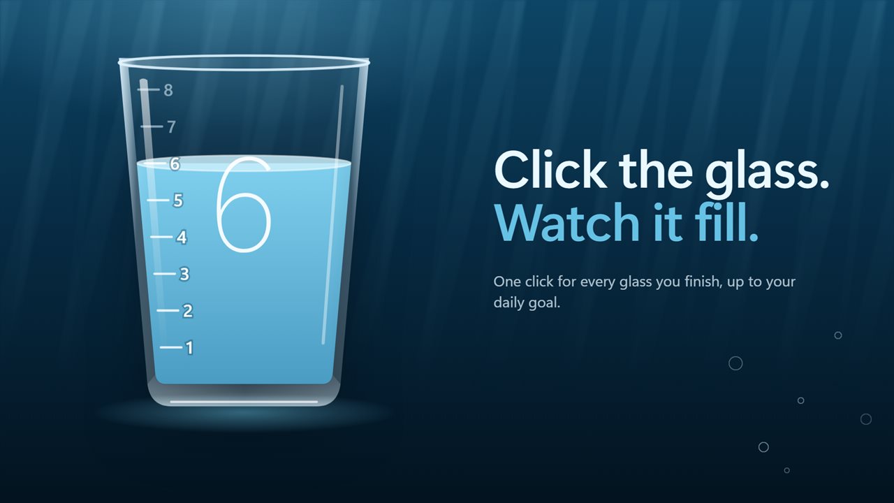 Click the glass each time you finish one.