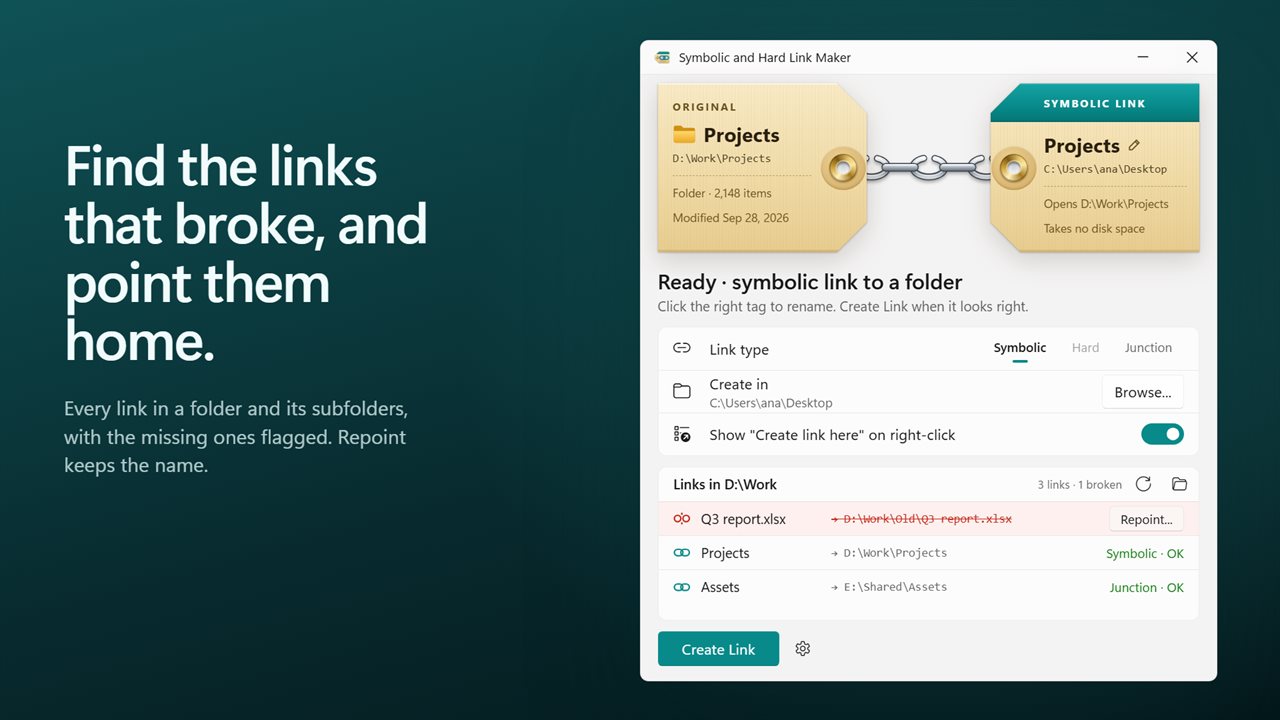 Find the links that broke, and repoint them to where their files went.