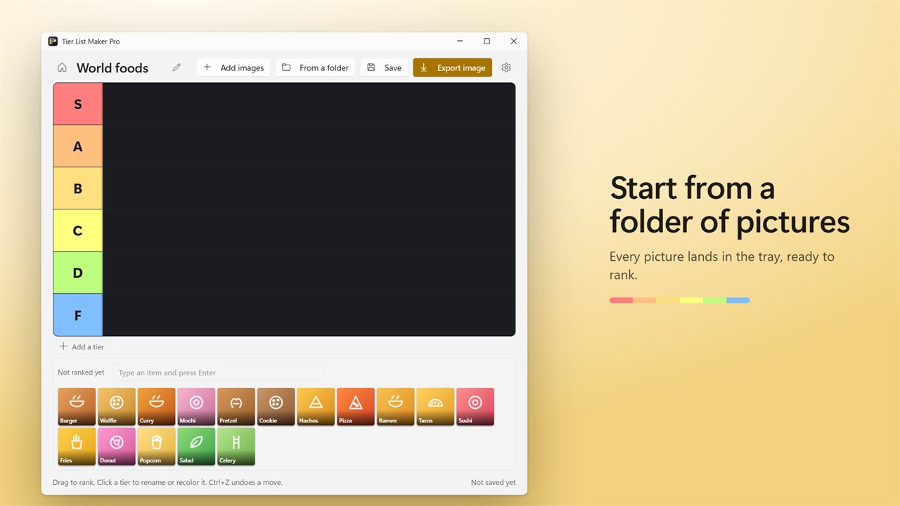 Start from a folder of pictures.